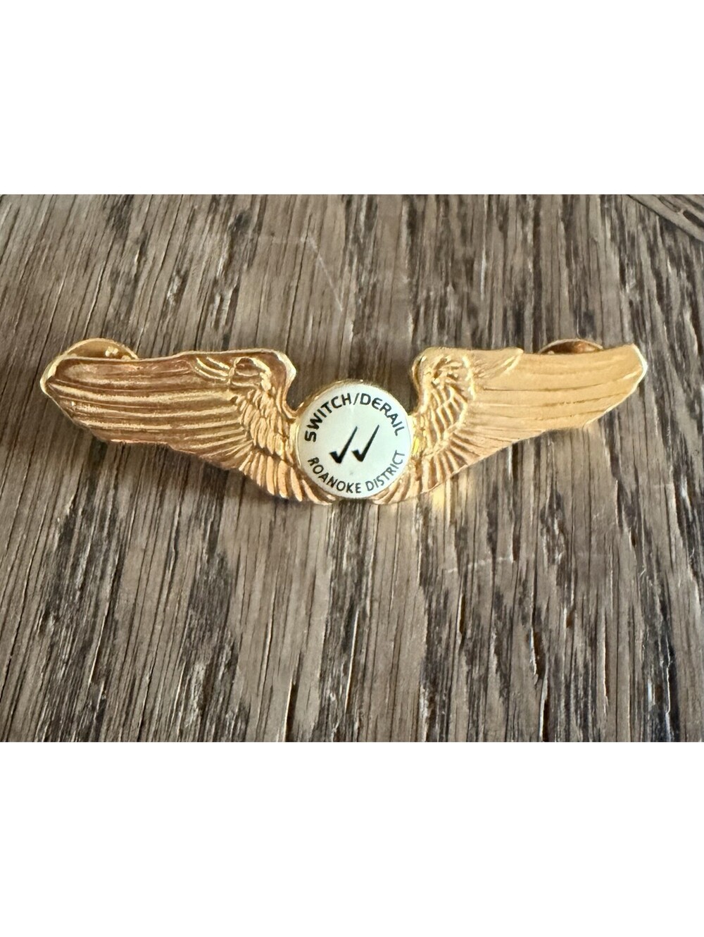 Switch Derail Roanoke District Railway Train Lapel Pin Gold Tone